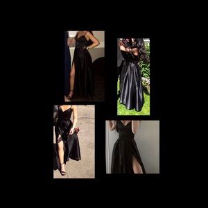 BLACK PROM DRESS (WITH SLIT)